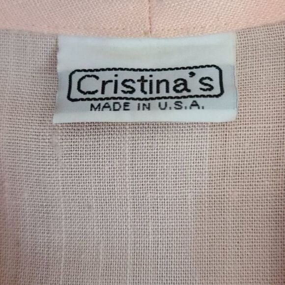 Vintage 80s Salmon Pink Lightweight Blazer Classic Career - Picture 7 of 15